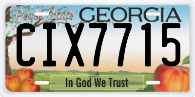GA license plate CIX7715