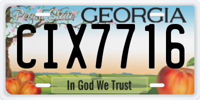 GA license plate CIX7716