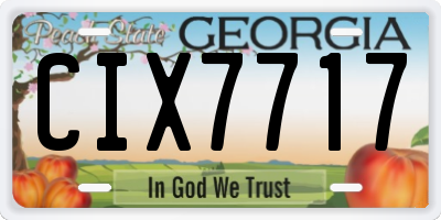 GA license plate CIX7717