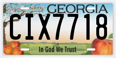 GA license plate CIX7718