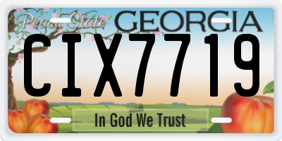 GA license plate CIX7719