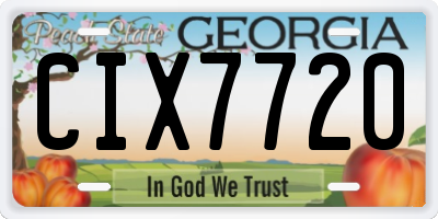 GA license plate CIX7720