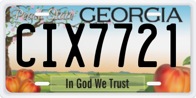 GA license plate CIX7721