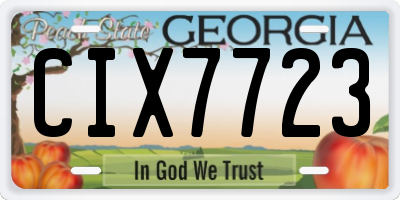 GA license plate CIX7723