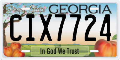 GA license plate CIX7724