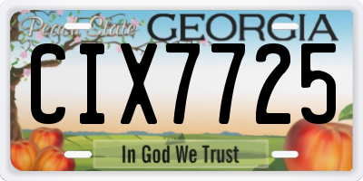GA license plate CIX7725