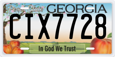 GA license plate CIX7728
