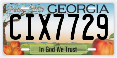 GA license plate CIX7729