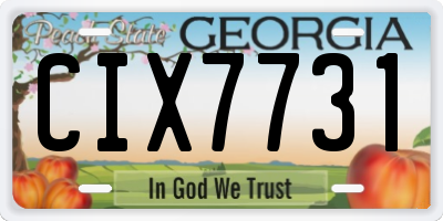 GA license plate CIX7731