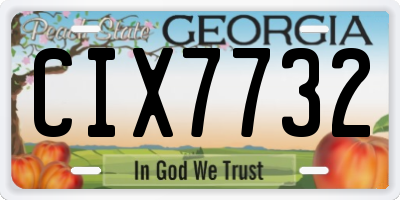 GA license plate CIX7732