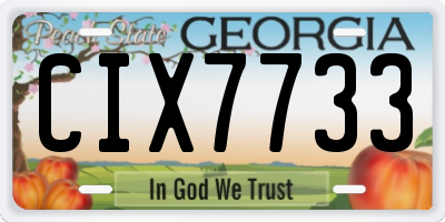 GA license plate CIX7733