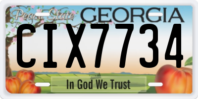 GA license plate CIX7734