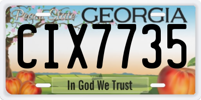 GA license plate CIX7735