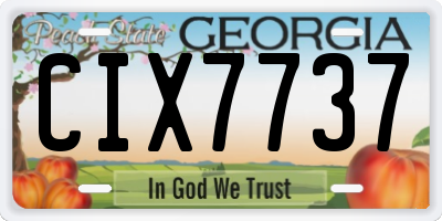 GA license plate CIX7737