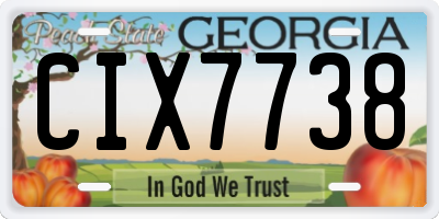 GA license plate CIX7738