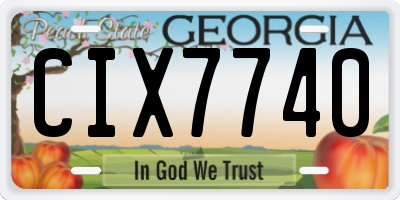 GA license plate CIX7740