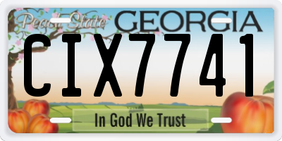 GA license plate CIX7741