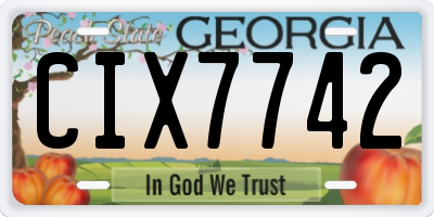 GA license plate CIX7742