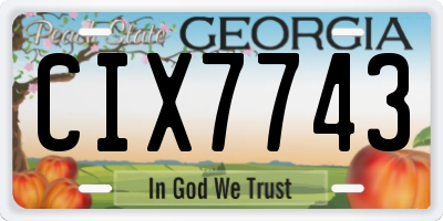 GA license plate CIX7743