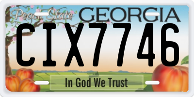 GA license plate CIX7746