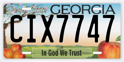 GA license plate CIX7747