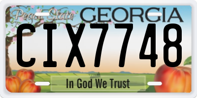 GA license plate CIX7748