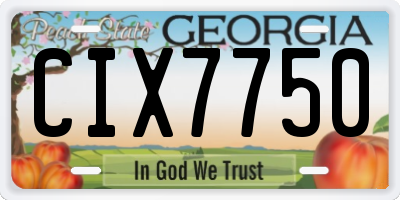 GA license plate CIX7750