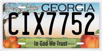 GA license plate CIX7752