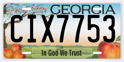 GA license plate CIX7753