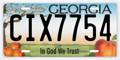 GA license plate CIX7754