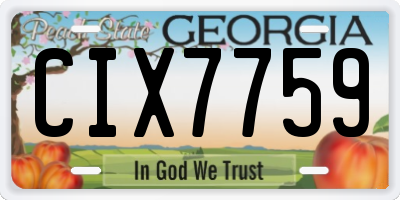 GA license plate CIX7759