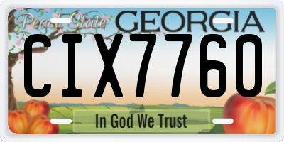 GA license plate CIX7760