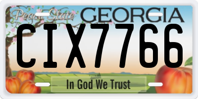 GA license plate CIX7766
