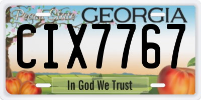 GA license plate CIX7767