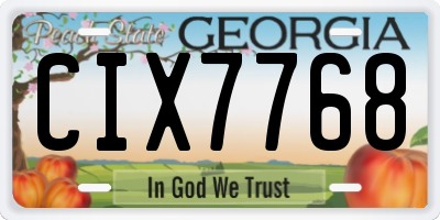 GA license plate CIX7768
