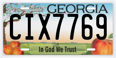 GA license plate CIX7769