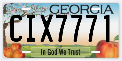 GA license plate CIX7771