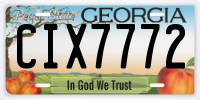 GA license plate CIX7772
