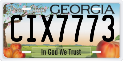 GA license plate CIX7773