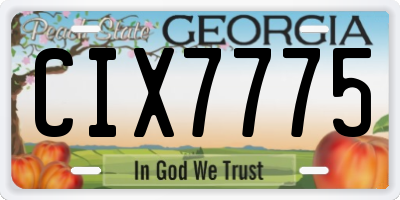 GA license plate CIX7775