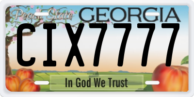 GA license plate CIX7777