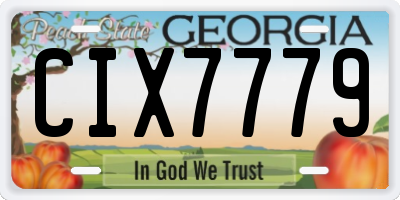 GA license plate CIX7779