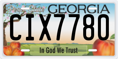 GA license plate CIX7780