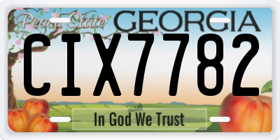 GA license plate CIX7782