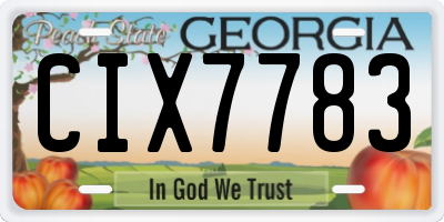 GA license plate CIX7783