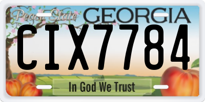 GA license plate CIX7784