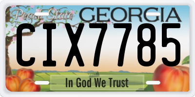 GA license plate CIX7785