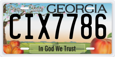 GA license plate CIX7786