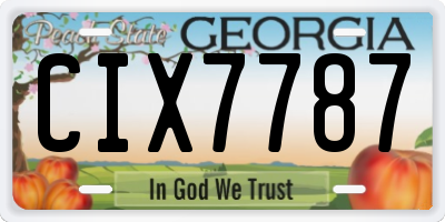 GA license plate CIX7787