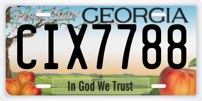GA license plate CIX7788